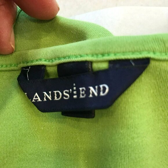 Lands' End Sleeveless Tank Cotton Boxy Women's Sz M 10-12 Lime Green Activewear - Picture 11 of 11